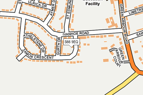 S66 9EQ map - OS OpenMap – Local (Ordnance Survey)
