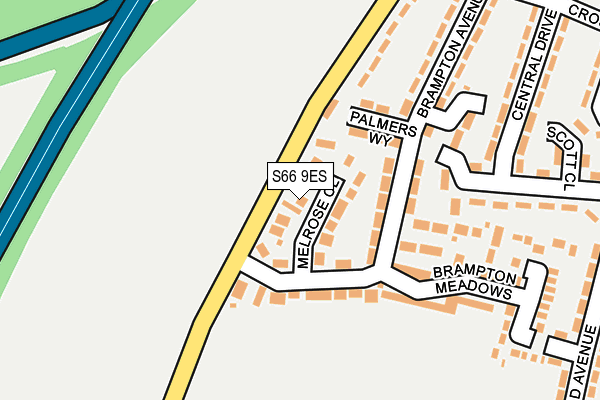 S66 9ES map - OS OpenMap – Local (Ordnance Survey)