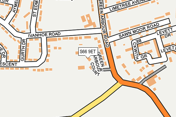 S66 9ET map - OS OpenMap – Local (Ordnance Survey)