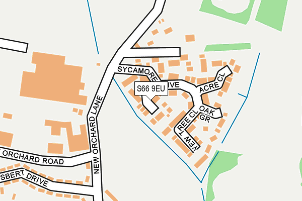 S66 9EU map - OS OpenMap – Local (Ordnance Survey)