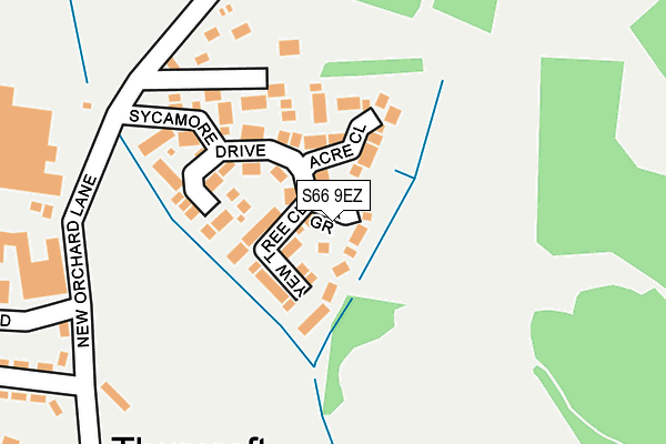 S66 9EZ map - OS OpenMap – Local (Ordnance Survey)