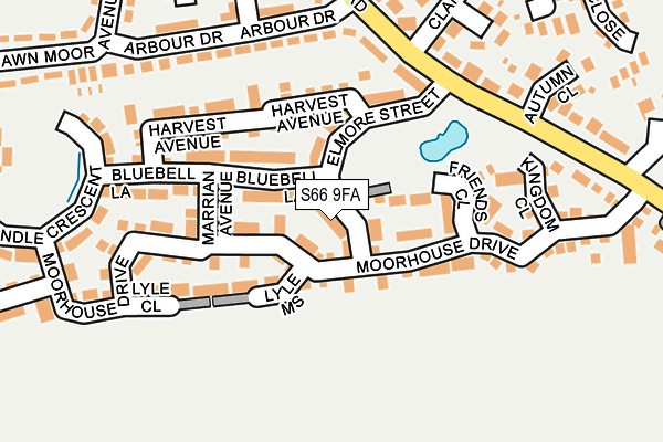 S66 9FA map - OS OpenMap – Local (Ordnance Survey)