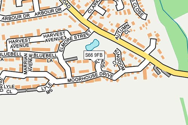 S66 9FB map - OS OpenMap – Local (Ordnance Survey)