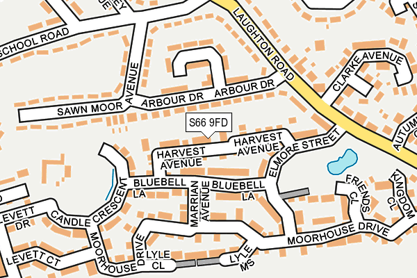 S66 9FD map - OS OpenMap – Local (Ordnance Survey)