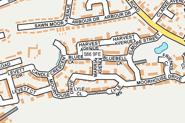 S66 9FE map - OS OpenMap – Local (Ordnance Survey)