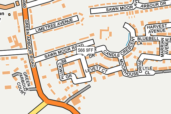 S66 9FF map - OS OpenMap – Local (Ordnance Survey)