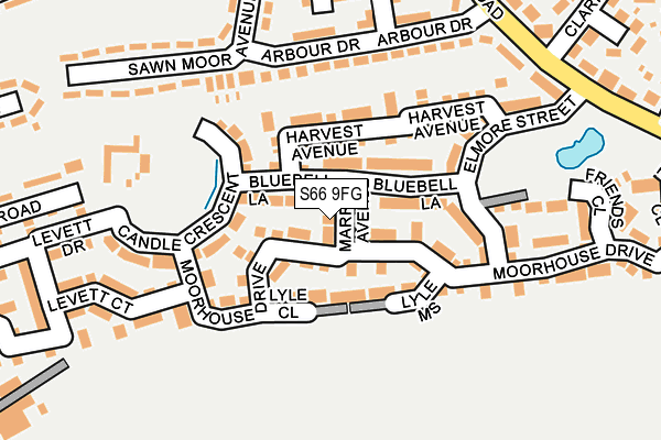 S66 9FG map - OS OpenMap – Local (Ordnance Survey)