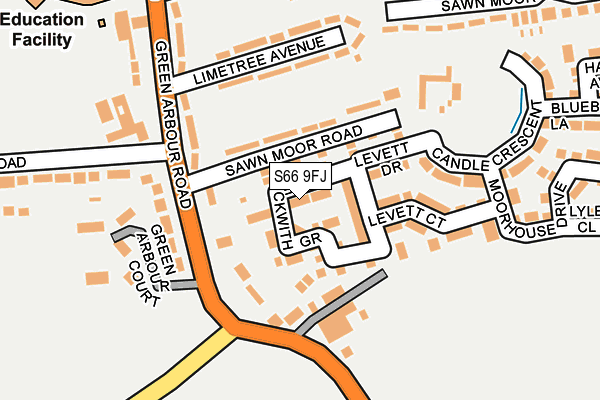 S66 9FJ map - OS OpenMap – Local (Ordnance Survey)
