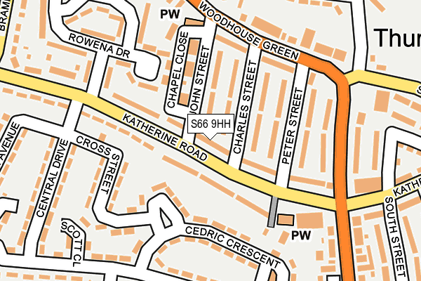 S66 9HH map - OS OpenMap – Local (Ordnance Survey)