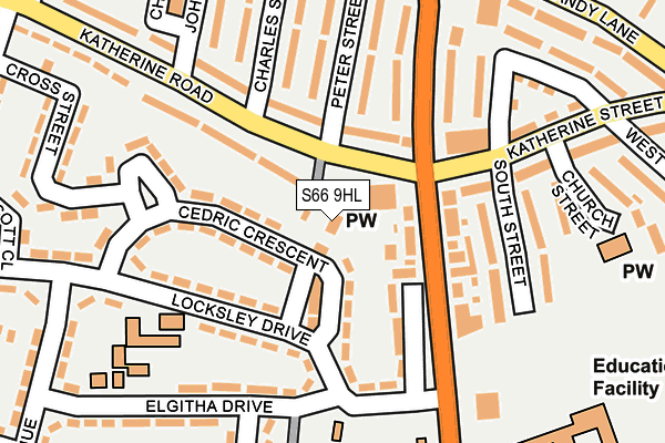 S66 9HL map - OS OpenMap – Local (Ordnance Survey)