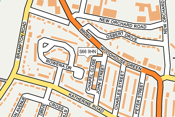 S66 9HN map - OS OpenMap – Local (Ordnance Survey)