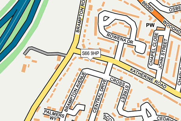 S66 9HP map - OS OpenMap – Local (Ordnance Survey)