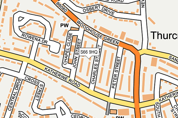 S66 9HQ map - OS OpenMap – Local (Ordnance Survey)