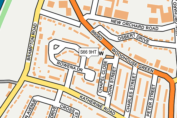 S66 9HT map - OS OpenMap – Local (Ordnance Survey)