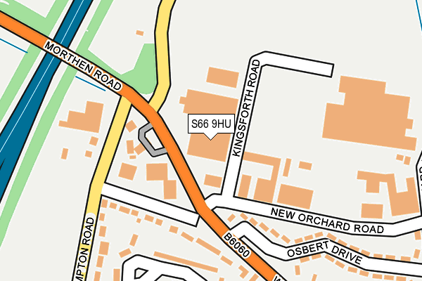 S66 9HU map - OS OpenMap – Local (Ordnance Survey)