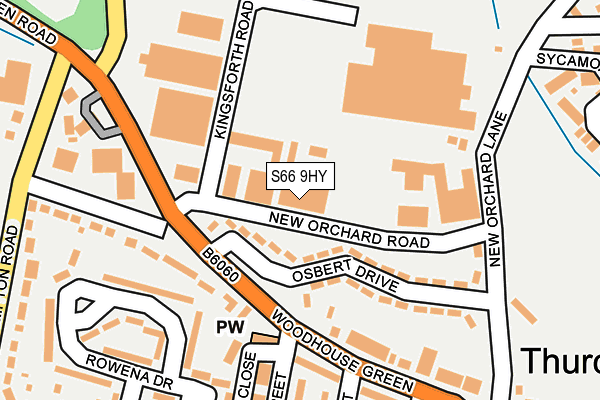 S66 9HY map - OS OpenMap – Local (Ordnance Survey)