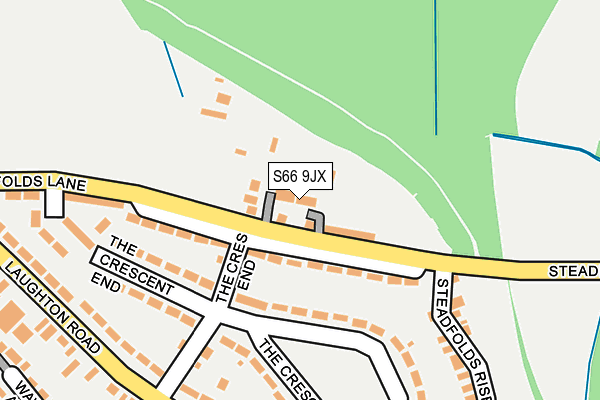 S66 9JX map - OS OpenMap – Local (Ordnance Survey)