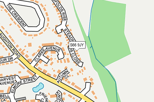 S66 9JY map - OS OpenMap – Local (Ordnance Survey)