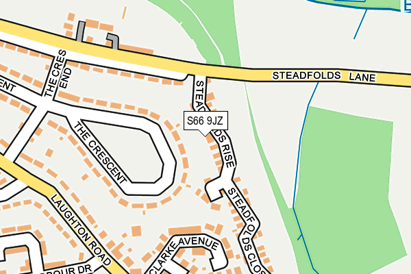 S66 9JZ map - OS OpenMap – Local (Ordnance Survey)