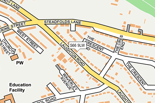 S66 9LW map - OS OpenMap – Local (Ordnance Survey)