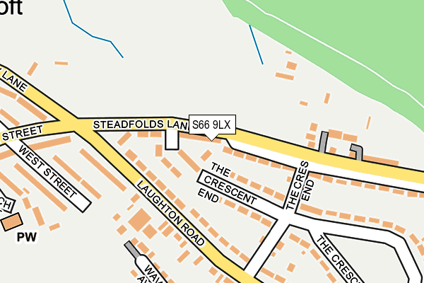 S66 9LX map - OS OpenMap – Local (Ordnance Survey)