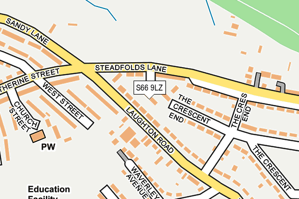 S66 9LZ map - OS OpenMap – Local (Ordnance Survey)