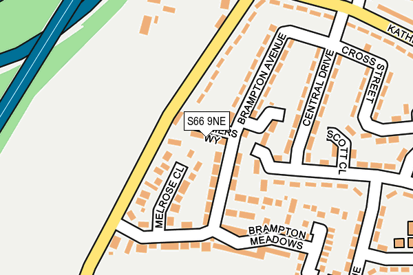 S66 9NE map - OS OpenMap – Local (Ordnance Survey)