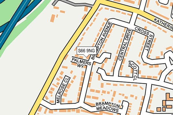 S66 9NG map - OS OpenMap – Local (Ordnance Survey)