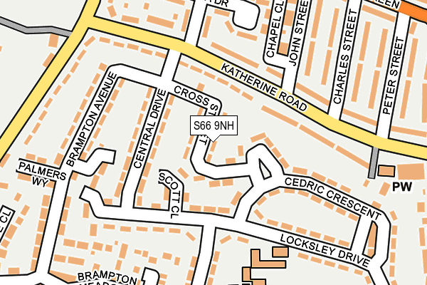 S66 9NH map - OS OpenMap – Local (Ordnance Survey)