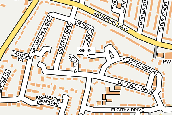 S66 9NJ map - OS OpenMap – Local (Ordnance Survey)