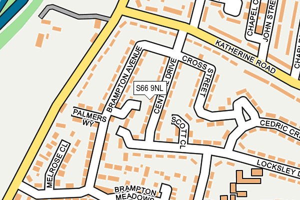 S66 9NL map - OS OpenMap – Local (Ordnance Survey)