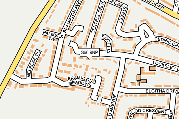 S66 9NP map - OS OpenMap – Local (Ordnance Survey)