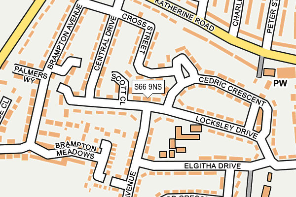 S66 9NS map - OS OpenMap – Local (Ordnance Survey)