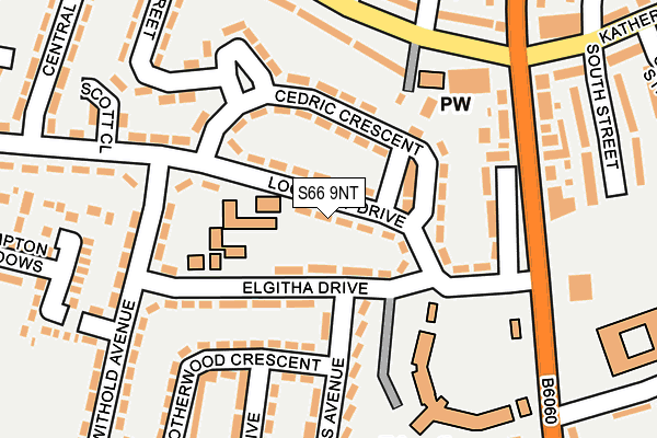 S66 9NT map - OS OpenMap – Local (Ordnance Survey)