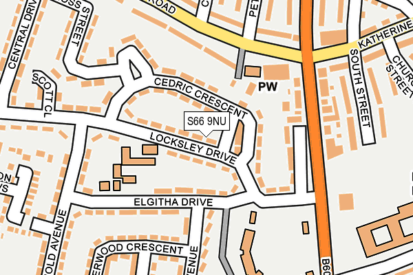 S66 9NU map - OS OpenMap – Local (Ordnance Survey)
