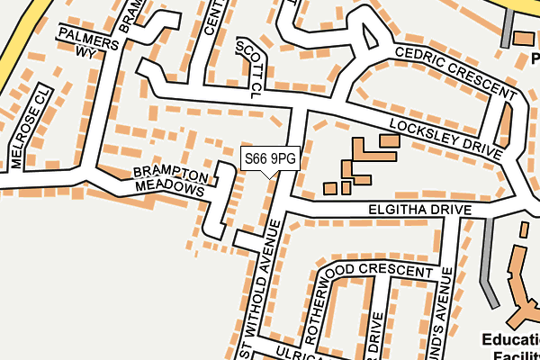 S66 9PG map - OS OpenMap – Local (Ordnance Survey)