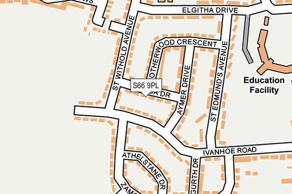 S66 9PL map - OS OpenMap – Local (Ordnance Survey)