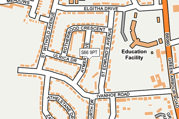 S66 9PT map - OS OpenMap – Local (Ordnance Survey)