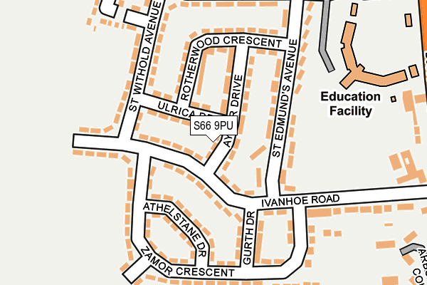 S66 9PU map - OS OpenMap – Local (Ordnance Survey)