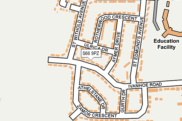 S66 9PZ map - OS OpenMap – Local (Ordnance Survey)