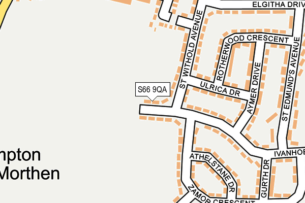 S66 9QA map - OS OpenMap – Local (Ordnance Survey)