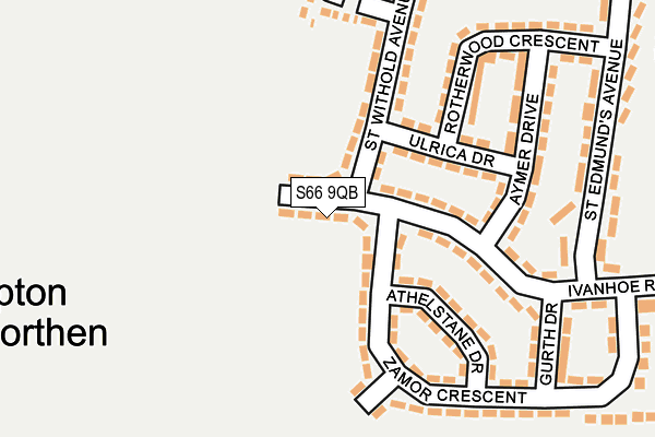 S66 9QB map - OS OpenMap – Local (Ordnance Survey)