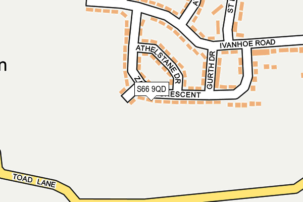 S66 9QD map - OS OpenMap – Local (Ordnance Survey)