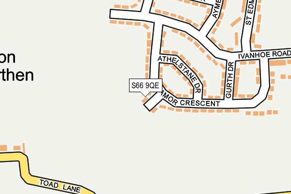 S66 9QE map - OS OpenMap – Local (Ordnance Survey)