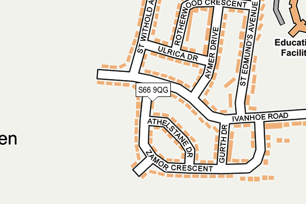 S66 9QG map - OS OpenMap – Local (Ordnance Survey)