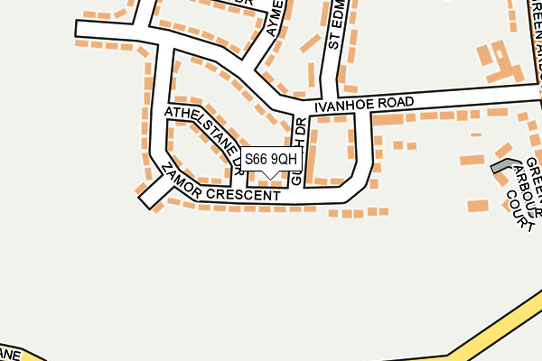S66 9QH map - OS OpenMap – Local (Ordnance Survey)