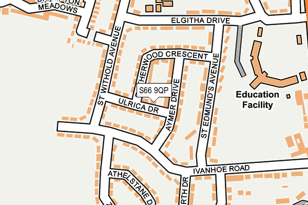 S66 9QP map - OS OpenMap – Local (Ordnance Survey)