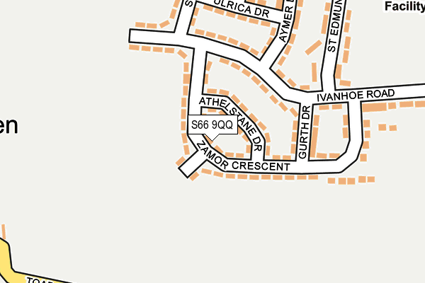S66 9QQ map - OS OpenMap – Local (Ordnance Survey)