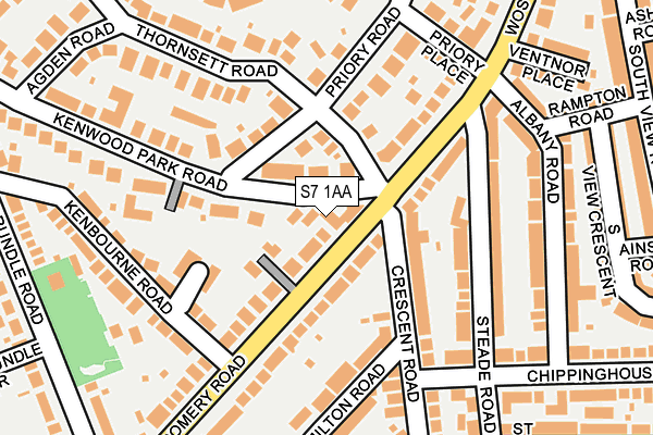S7 1AA map - OS OpenMap – Local (Ordnance Survey)