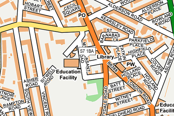 S7 1BA map - OS OpenMap – Local (Ordnance Survey)